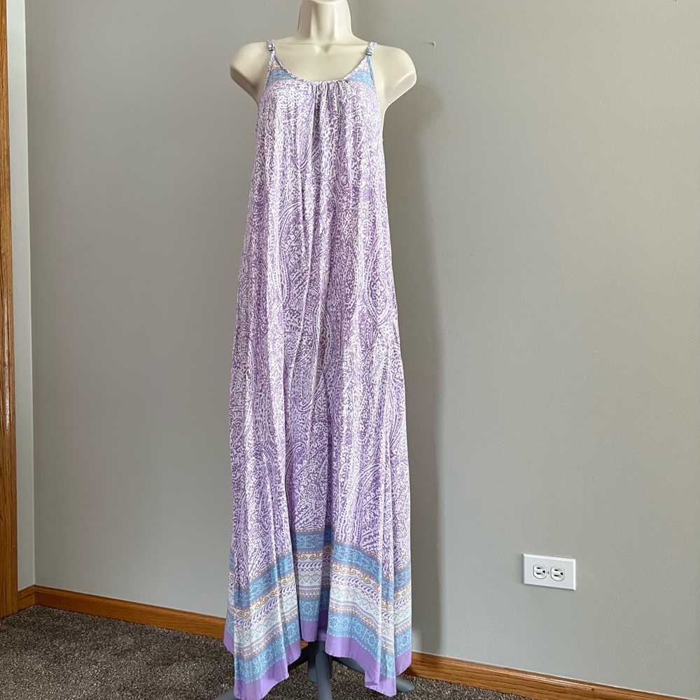 Tobi Paisley Pastel Boho Maxi Slip Dress Size XS